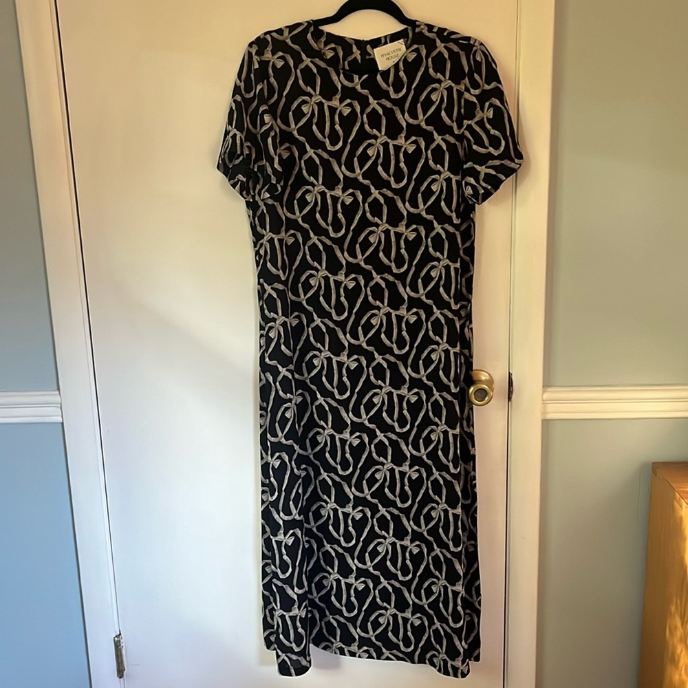 Hyacinth House Black Bow Print Rowan Maxi Dress (size medium)